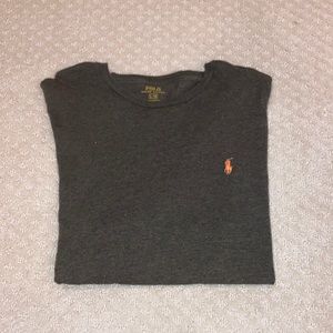 EUC Polo Ralph Lauren Short Sleeve T Shirt Heather Green with Orange Horse Sz L